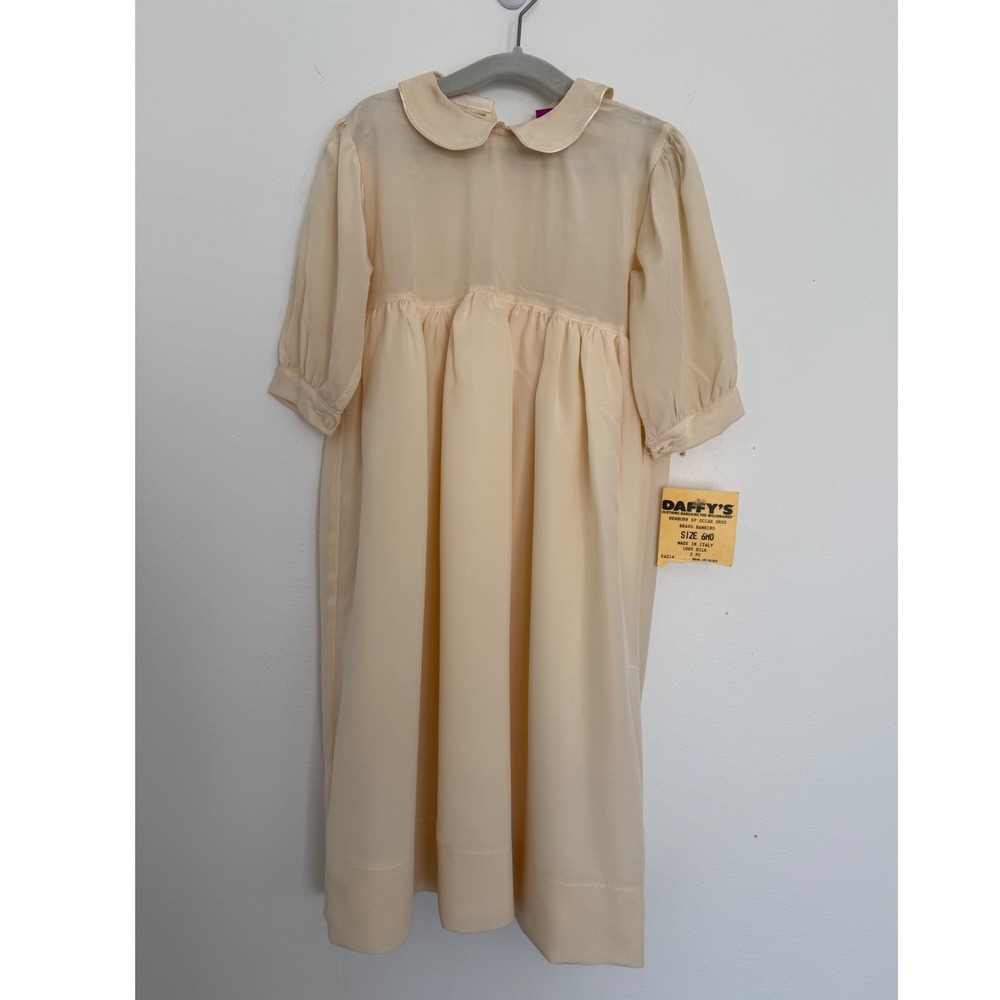 NWT Vintage Bravo Bambino Made in Italy 100% Silk Baby Dress 6‎ Months Baptism